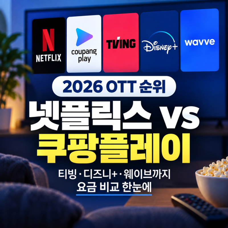 넷플릭스·쿠팡플레이·티빙 뭐가 좋을까? 2026 OTT 순위·요금 비교