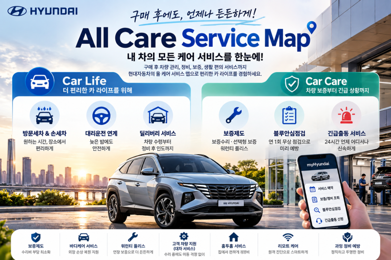 현대자동차 All Care Service Map 완벽 정리