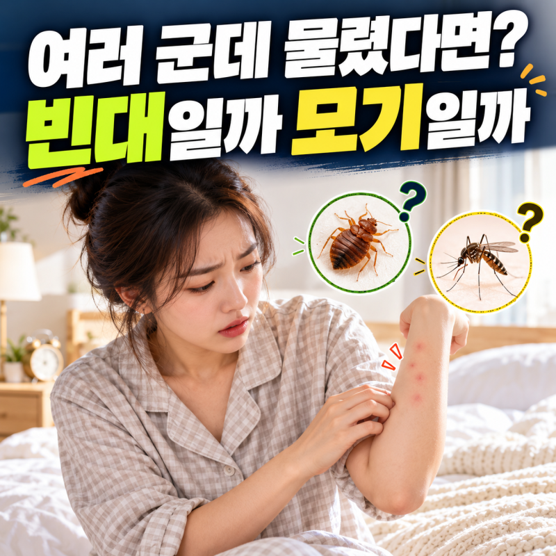 모기와 다르게 여러 군데 물린다? 빈대물린자국 구별법