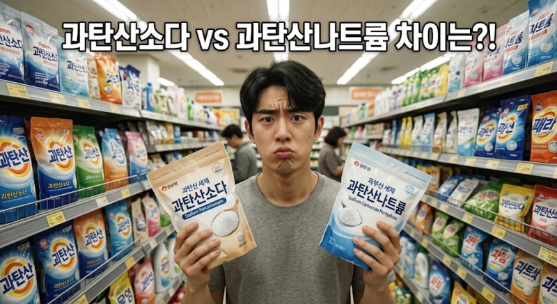 마트 세제 코너에서 동공지진 온 자취생, 과탄산소다 vs 과탄산나트륨 차이 종결