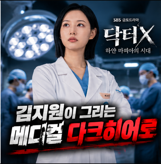 SBS ‘닥터X’ 김지원, 인생캐 예약…‘수술방의 미친 계’ 메디컬 다크히어로로 돌아온다