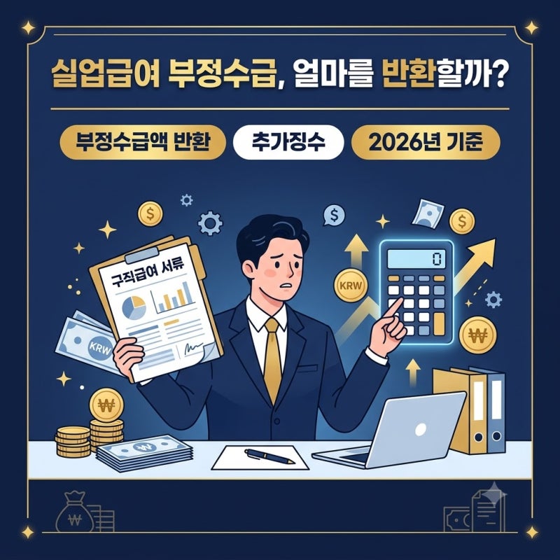 2026년 실업급여 부정수급 적발되면 얼마를 반환할까? - 추가징수 계산방법