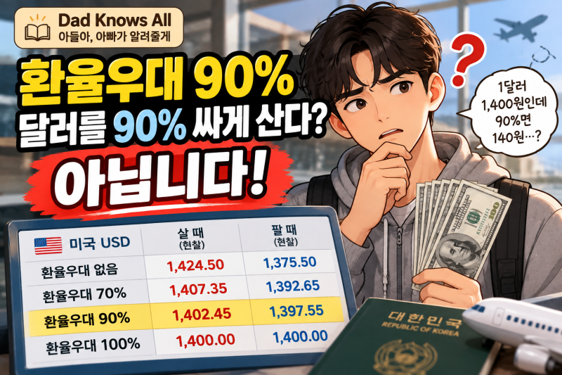 환율우대 70%·90%는 무슨 뜻일까?｜달러 살 때·팔 때 실제 계산해보기