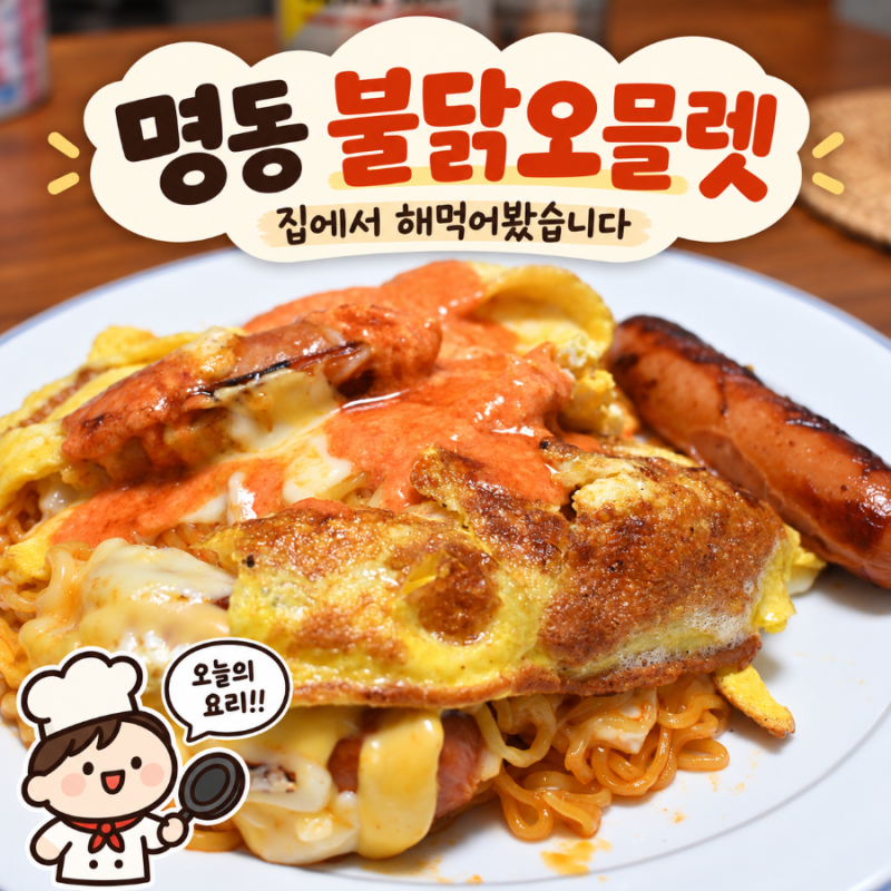 명동까지 가기 힘들어서 집에서 만들었다가 실패한 "불닭오믈렛 실패기"