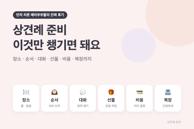 상견례 준비 | 순서·대화 주제·선물·비용, 후기