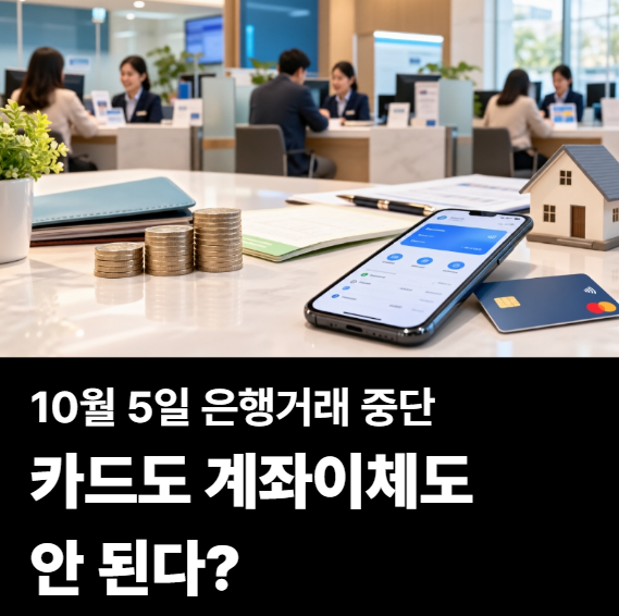 10월 5일 금융거래 8시간 중단 카드결제·계좌이체도 안 될까?