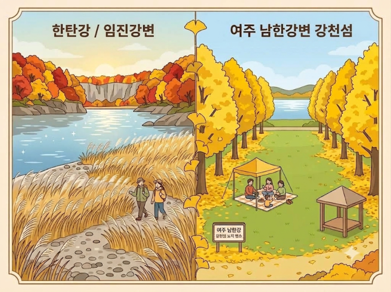 서울근교 당일치기 가을 피크닉 가기 좋은 무료 노지 캠핑장 명소