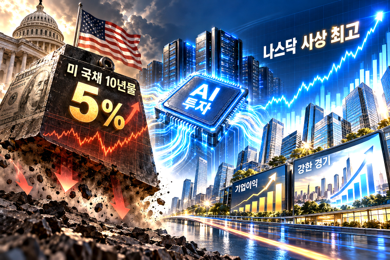 미 국채금리 5%인데 왜 나스닥은 사상 최고인가…AI가 떠받친 주가, 다시 금리를 밀어 올린다
