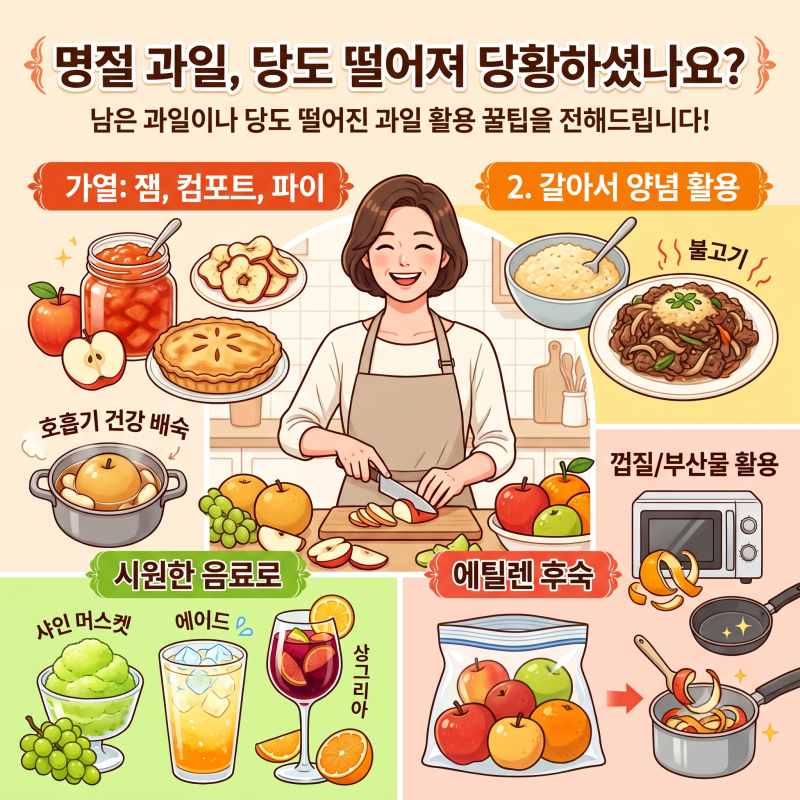 명절 선물 과일 맛없을 때? 사과·배 200% 활용법 및 보관법 총정리