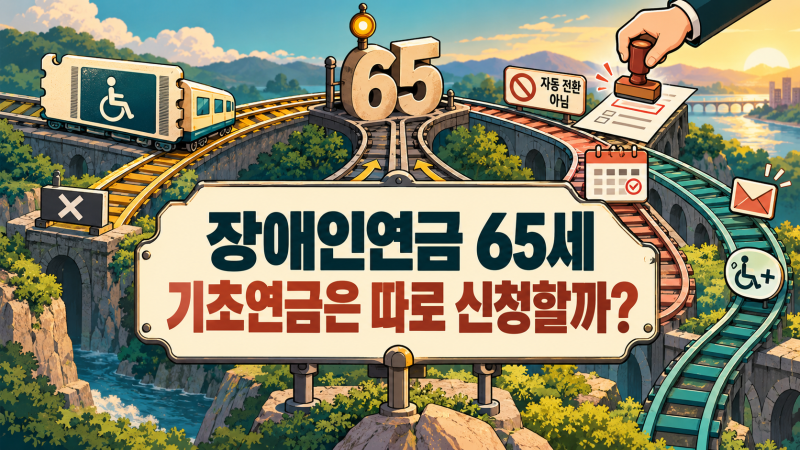 장애인연금 받다가 65세가 되면 기초연금은 따로 신청해야 할까?