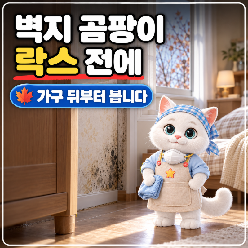 벽지 곰팡이 제거, 락스부터 뿌리기 전에 확인하세요