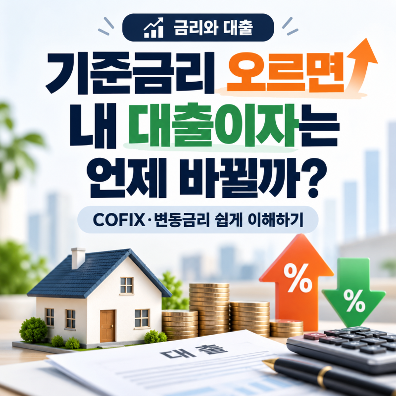 기준금리가 오르거나 내리면 내 대출이자는 언제 바뀔까?｜COFIX·변동금리 쉽게 이해하기