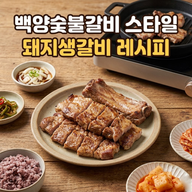 대구 백양숯불갈비 용산점 스타일 돼지 생갈비, 집에서 만들어 먹기