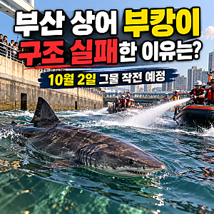 부산 상어 부캉이 근황, 구조 실패한 이유는? 10월 2일 그물 작전 예정