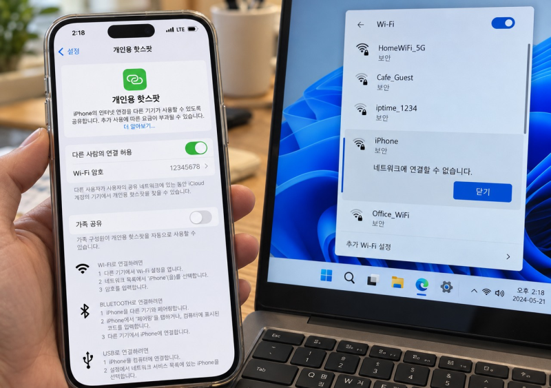 아이폰 개인용 핫스팟 안됨 해결방법｜노트북에 안 뜨거나 연결 실패할 때