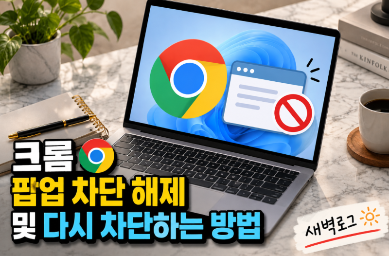크롬 팝업 차단 해제 및 다시 차단하는 방법