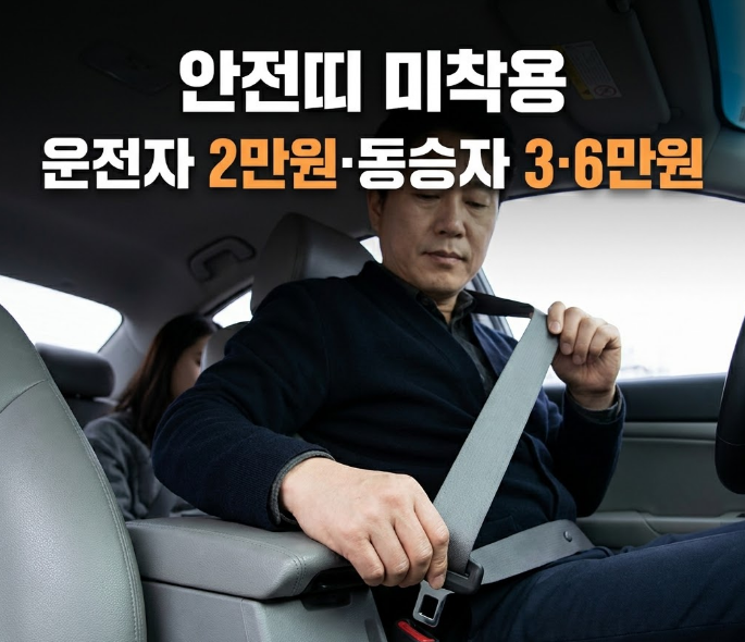 안전띠 미착용 “운전자 2만원부터 확인” 벌점 변경·10월 단속 한눈에
