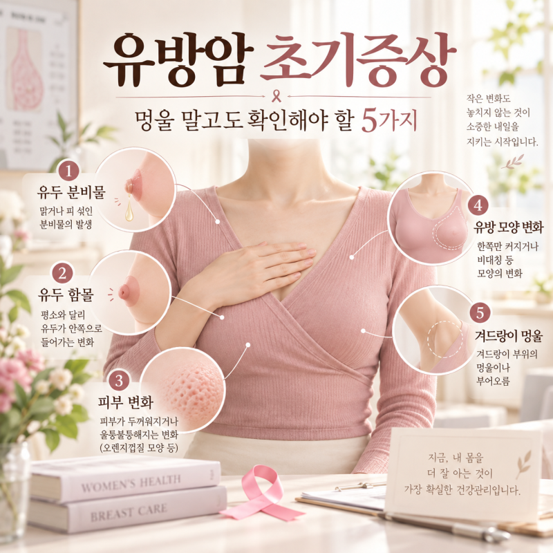 유방암 초기증상, 멍울 말고도 확인해야 할 5가지