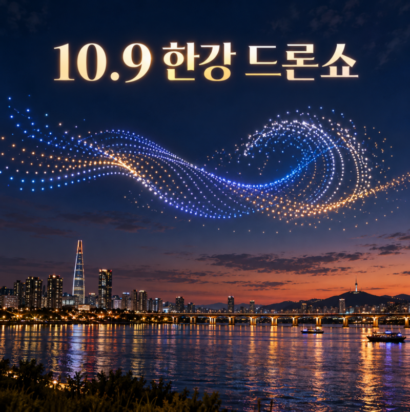 2026 한강 드론라이트쇼 10월 9일 일정, 뚝섬 관람 위치와 준비물