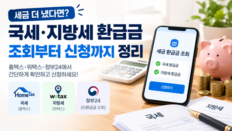 세금 더 냈다면? 국세·지방세 환급금 조회부터 신청까지 정리