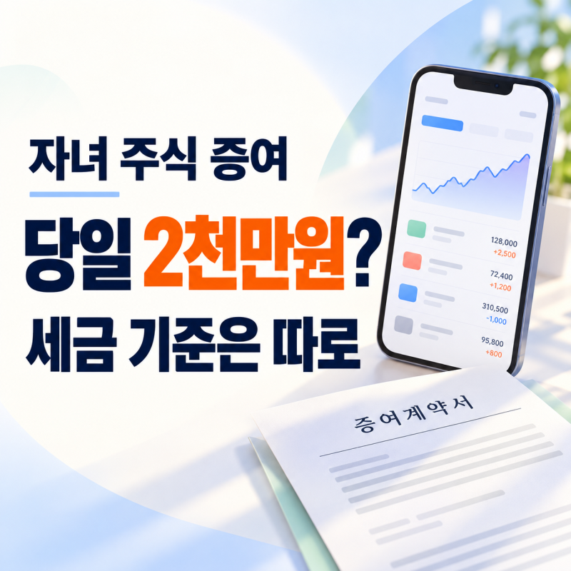 자녀 증여 2천만원, 주식으로 주면 당일 가격만 보면 안 됩니다증여가액은 두 달 뒤 달라질 ....