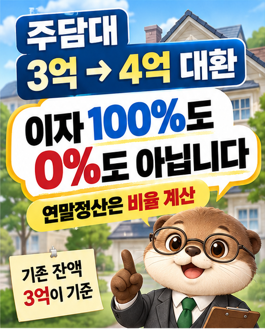주담대 3억 남았는데 4억으로 갈아탔다면? 연말정산 이자공제는 ‘전부 탈락’이 아니라 비....