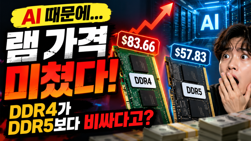 램 가격 왜 이렇게 비싸졌나? DDR4·DDR5 가격 폭등과 2027년 전망 총정리