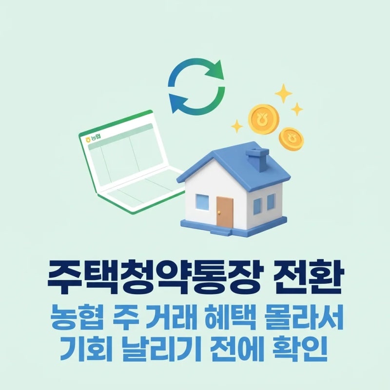 주택청약통장 전환 농협 주거래 혜택 몰라서 기회 날리기 전에 확인