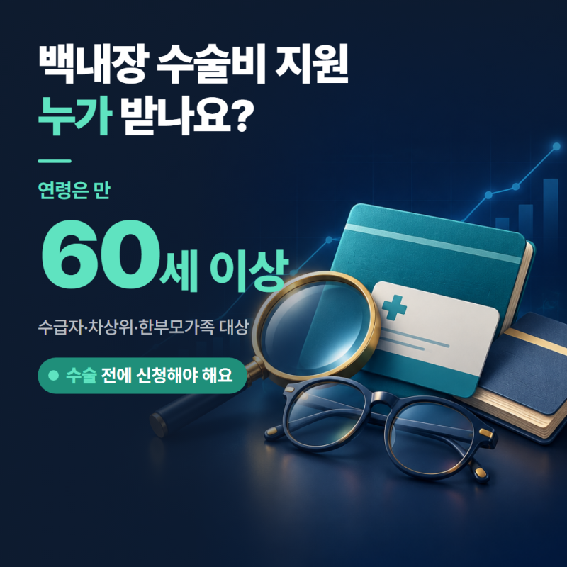 백내장 수술비 지원 받으려면 수술 전 보건소 신청이 먼저예요