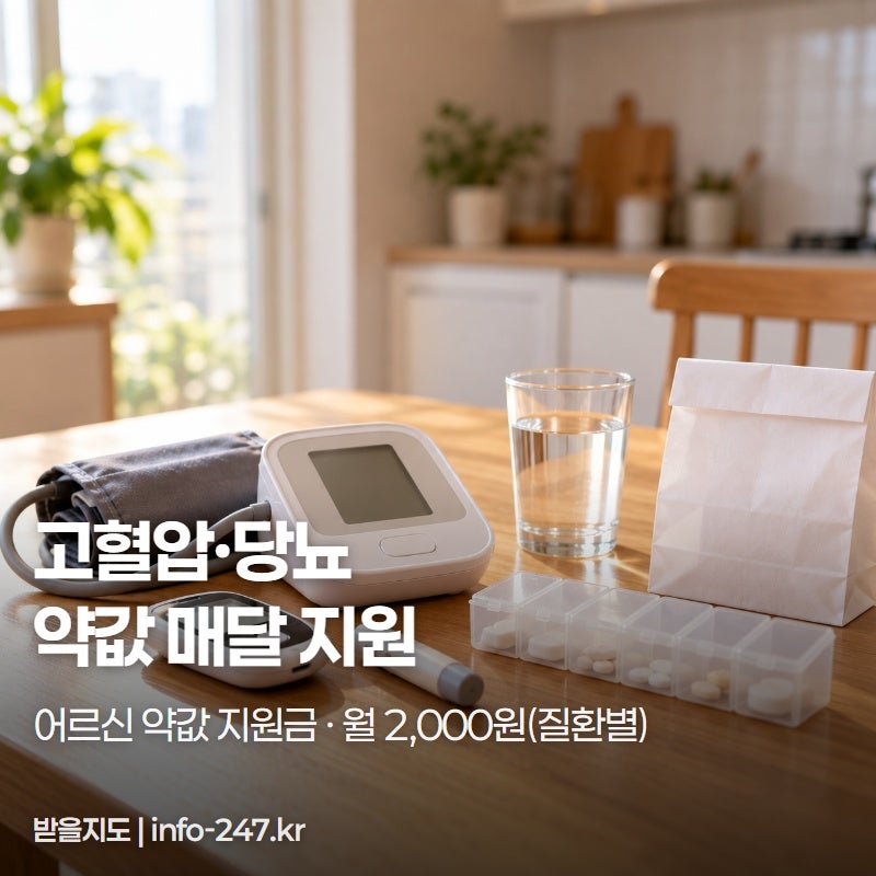 고혈압 당뇨 지원금, 65세부터 약값 월 2,000원 의원에서 등록하세요
