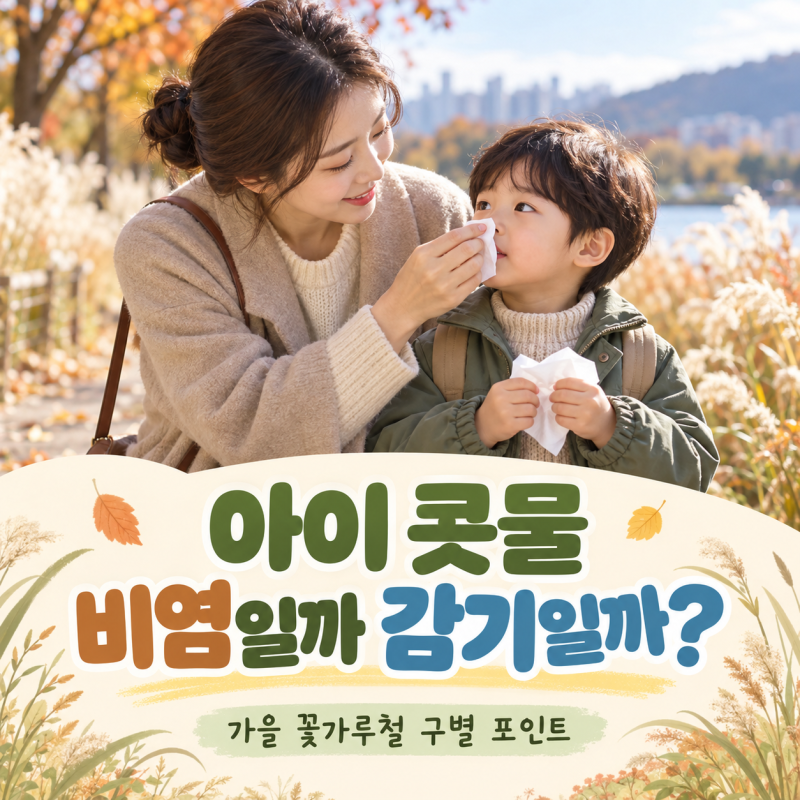 가을 알레르기 비염 vs 감기 구별법, 쑥·돼지풀·환삼덩굴 꽃가루철 아이 외출 요령