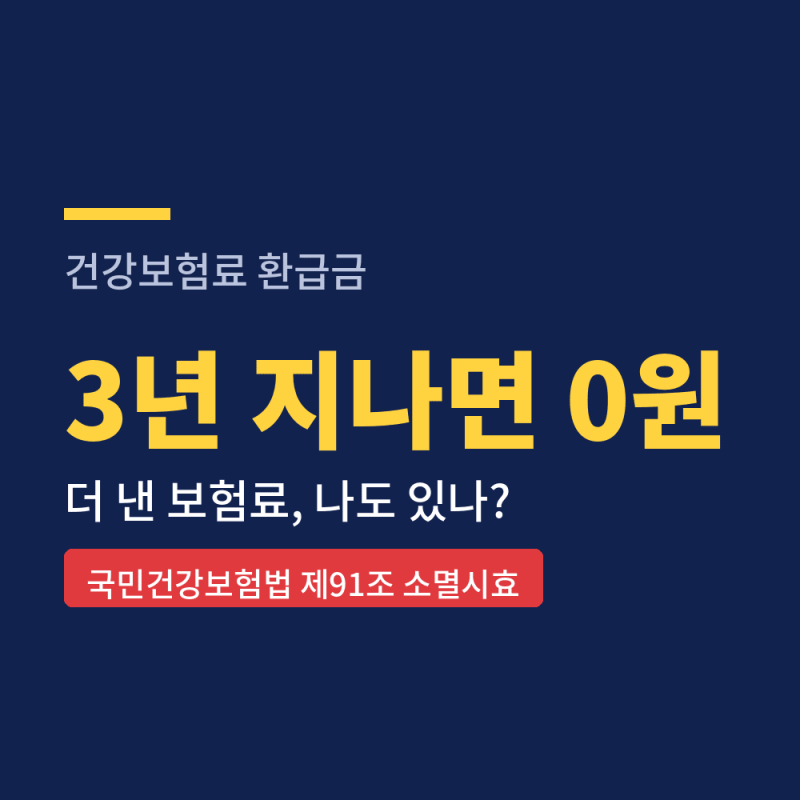 건강보험료 환급금 조회, 3년 지나면 소멸