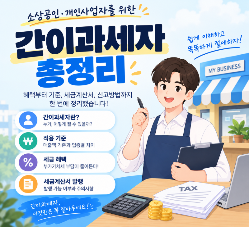 사장님이라면 꼭 알아야 할 '간이과세자' 총정리 (기준, 장단점, 일반과세자 차이)