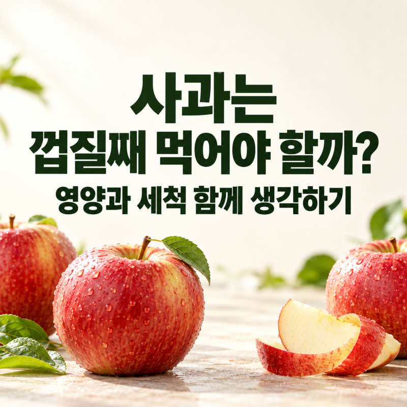 사과는 껍질째 먹어야 할까? 영양과 세척을 함께 생각하기