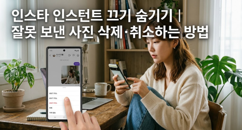 인스타 인스턴트 끄기 숨기기｜잘못 보낸 사진 삭제·취소하는 방법
