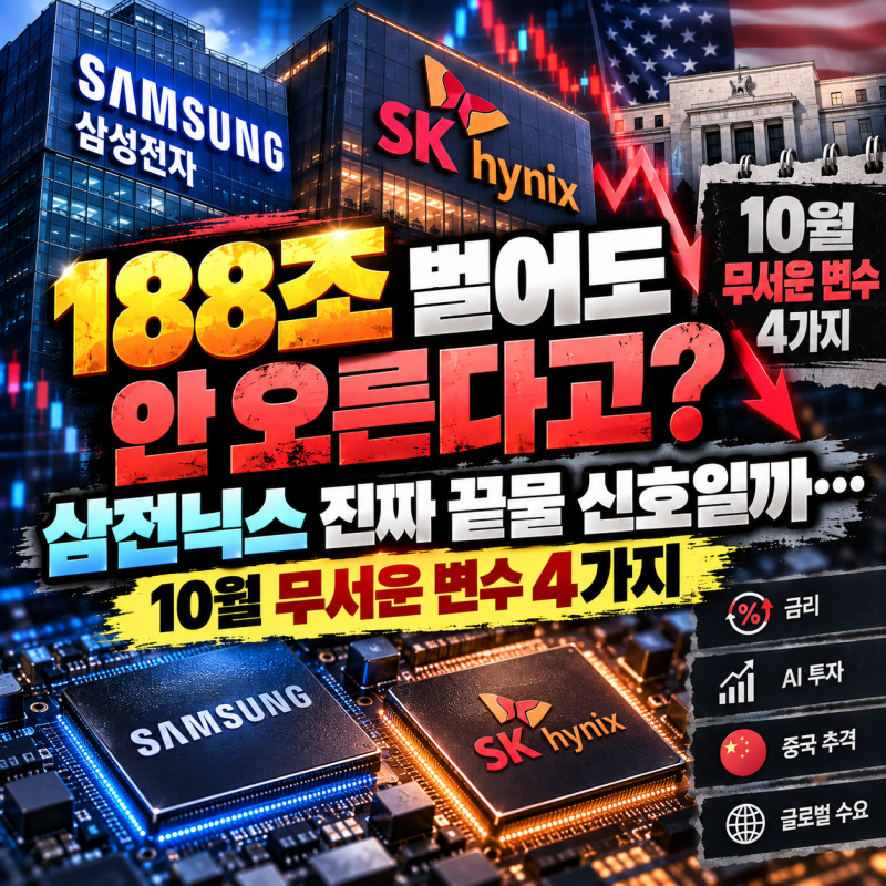 "188조 벌어도 안 오른다고?" 삼전닉스 진짜 끝물 신호일까…10월 무서운 변수 4가지
