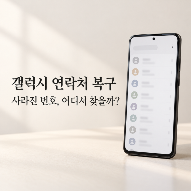 갤럭시 연락처 복구 방법｜삭제한 전화번호·휴지통·구글 주소록 확인