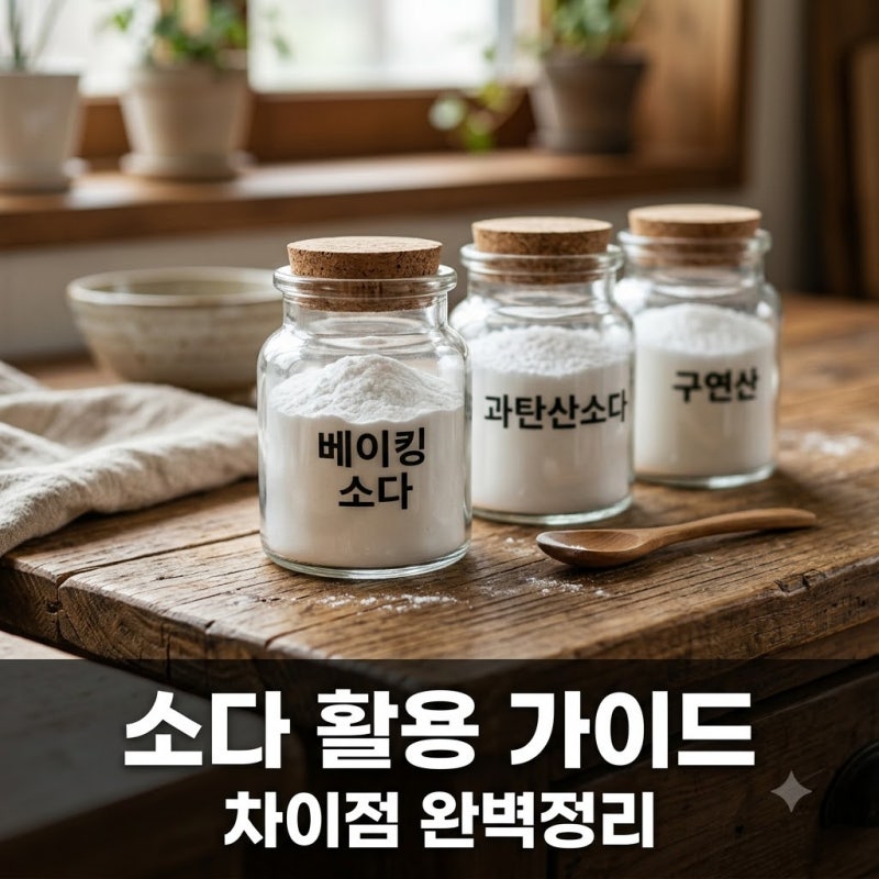 베이킹소다 과탄산소다 차이, 섞어 쓰지 마세요! 용도별 완벽 가이드