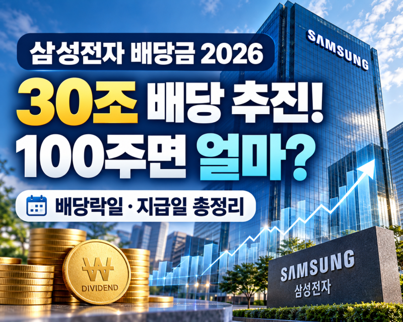 삼성전자 배당금 2026｜30조 배당 추진! 100주면 얼마? 배당락일·지급일 총정리