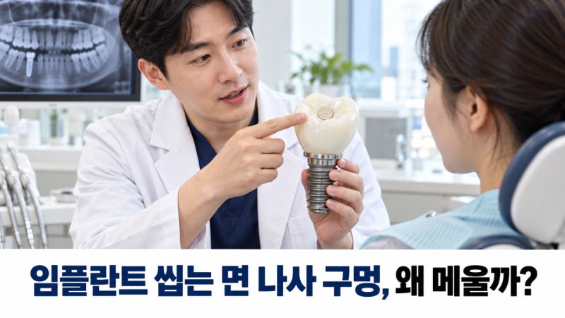 임플란트 씹는 면 나사 구멍(홀)을 레진으로 메우는 이유와 빠졌을 때