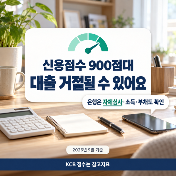 신용점수 900점대 대출 거절 사유 은행은 어떤 기준으로 심사할까