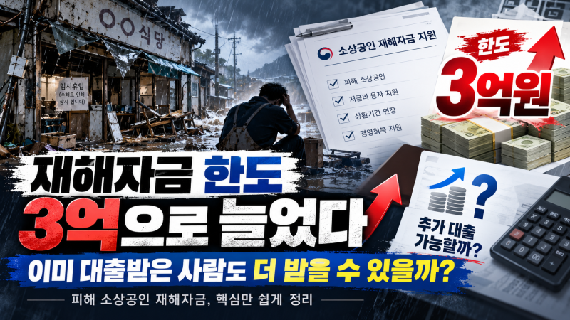 재해자금 한도 3억으로 늘었다, 이미 대출받은 사람도 더 받을 수 있을까?