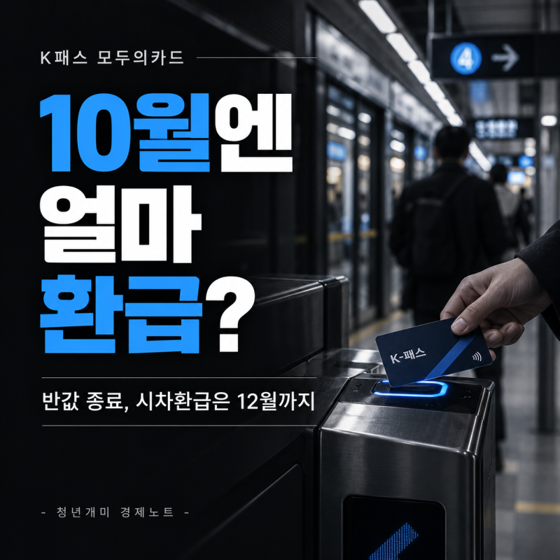 "10월엔 반값 끝, 시차환급은 12월까지" K패스 모두의카드 환급 기준·신청방법