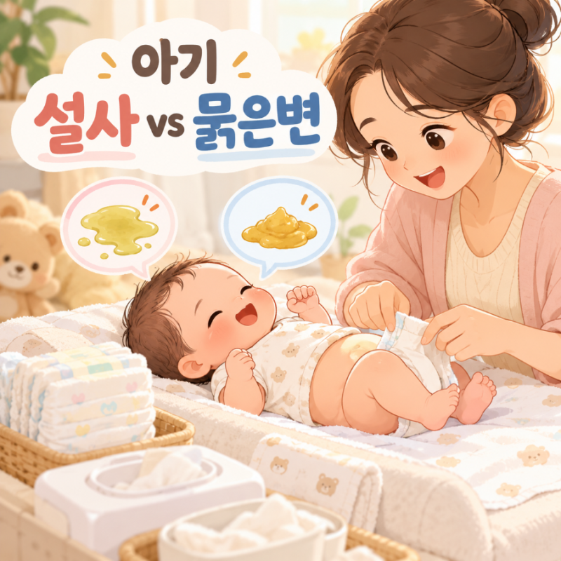 아기설사 기준 아기묽은변 차이점 신생아설사 원인 아기장염증상은?