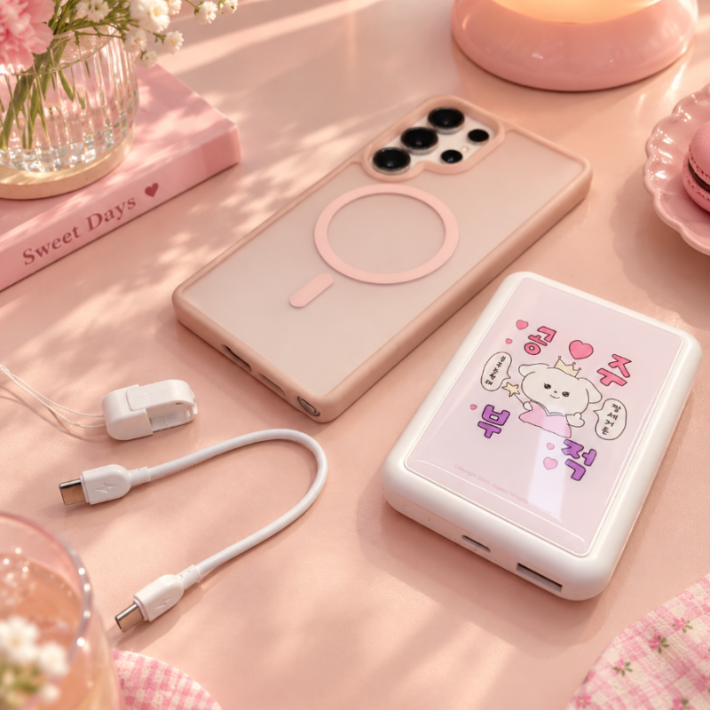 168cm 아이폰 갤럭시 보조배터리! 공주 부적 말티 취향저격! 10000mAh 대용량 보조배터리 맥세이....