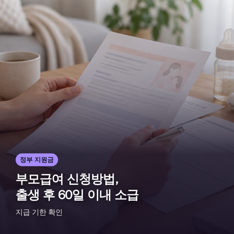 부모급여 신청방법, 출생 후 60일 이내 소급 지급 기한 확인