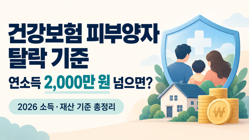 연소득 2,000만 원 넘으면 탈락?2026 건강보험 피부양자 소득·재산 기준