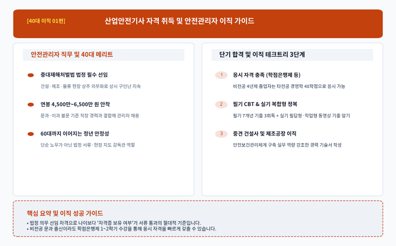 [40대 이직 01편] 산업안전기사 완벽 가이드: 중대재해처벌법 시대의 필수 선임 자격, 연봉 4,50....