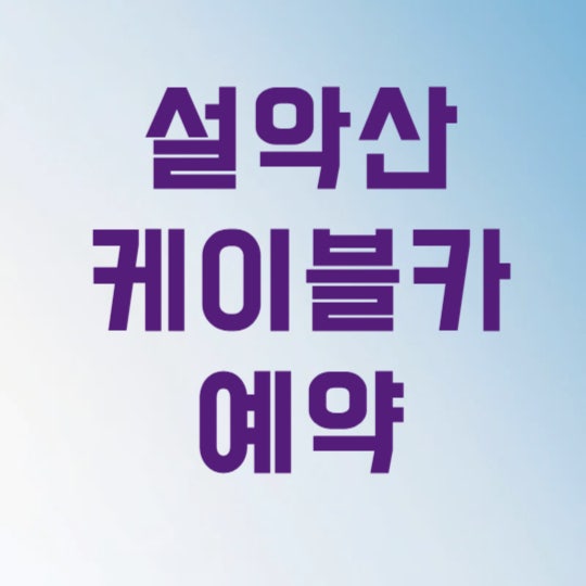 설악산 케이블카 예약 사이트 요금 할인받아 5분 만에 끝내는 법
