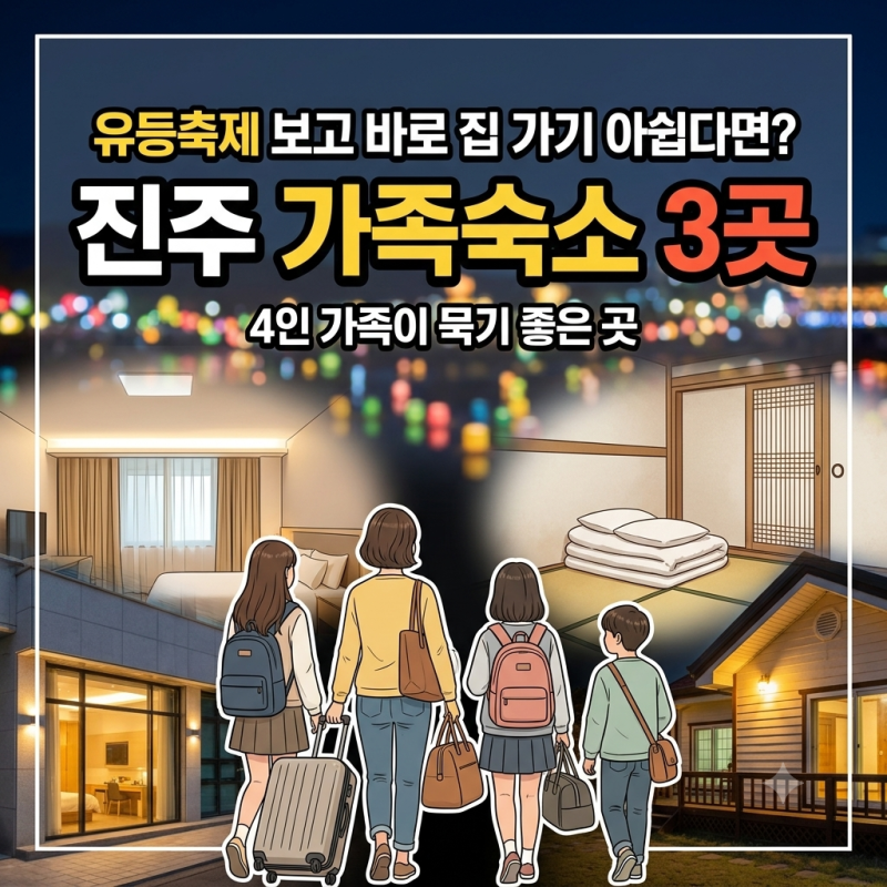유등축제 보고 바로 집 가기 아쉽다면?4인 가족이 묵기 좋은 진주 숙소 3곳